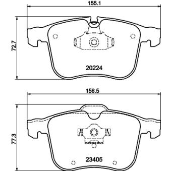 Jeu de 4 plaquettes de frein avant MINTEX OEM 1605079