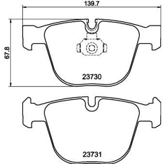 Jeu de 4 plaquettes de frein arrière MINTEX OEM 6857117
