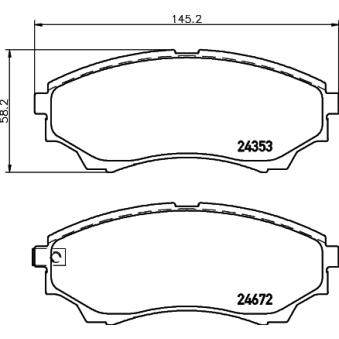 Jeu de 4 plaquettes de frein avant MINTEX OEM UMY43328Z