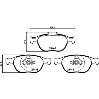 Jeu de 4 plaquettes de frein avant MINTEX OEM 1355950 Jeu de 4 plaquettes de frein avant MINTEX OEM 1355950