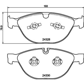 Jeu de 4 plaquettes de frein avant MINTEX OEM 34110300361