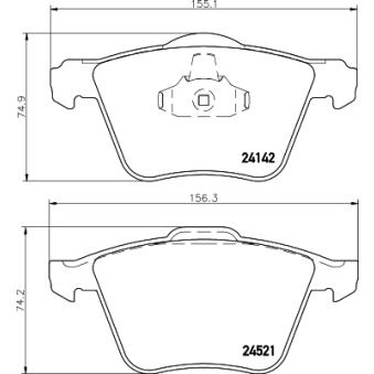 Jeu de 4 plaquettes de frein avant MINTEX OEM 1423389