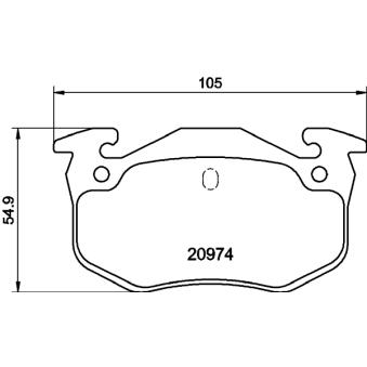 Jeu de 4 plaquettes de frein arrière MINTEX OEM 96666971
