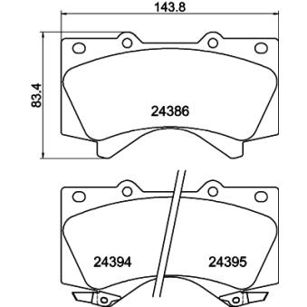 Jeu de 4 plaquettes de frein avant MINTEX OEM 0446560280