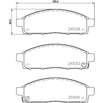 Jeu de 4 plaquettes de frein avant MINTEX OEM 4605A284