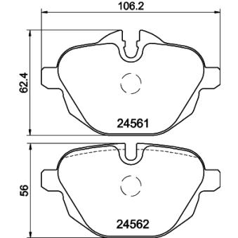Jeu de 4 plaquettes de frein arrière MINTEX OEM 34216870558