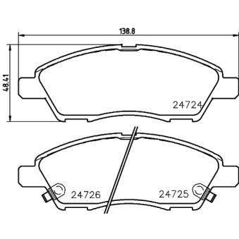 Jeu de 4 plaquettes de frein avant MINTEX OEM 41060ED525