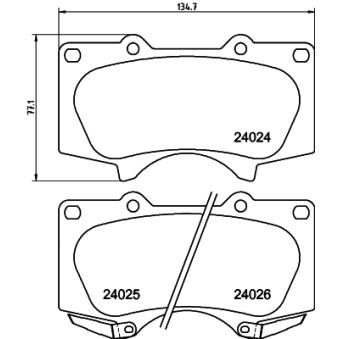 Jeu de 4 plaquettes de frein avant MINTEX OEM 044650K280