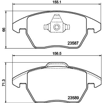 Jeu de 4 plaquettes de frein avant MINTEX OEM 5K0698151A