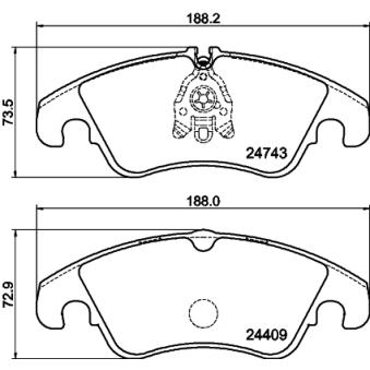Jeu de 4 plaquettes de frein avant MINTEX OEM 1705930