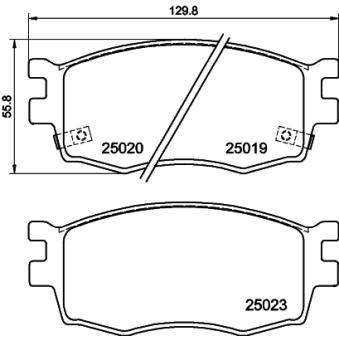 Jeu de 4 plaquettes de frein avant MINTEX OEM 581011JA10