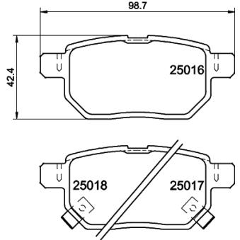 Jeu de 4 plaquettes de frein arrière MINTEX OEM 0446602330