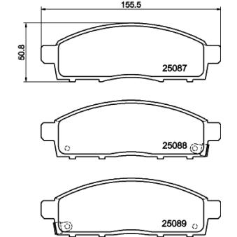 Jeu de 4 plaquettes de frein avant MINTEX OEM D1060JX50B