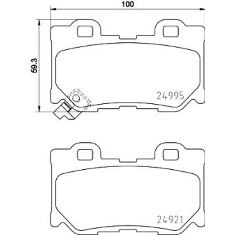 Jeu de 4 plaquettes de frein arrière MINTEX OEM D4060JL00A