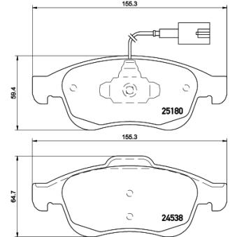 Jeu de 4 plaquettes de frein avant MINTEX OEM 77365355