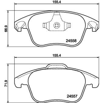 Jeu de 4 plaquettes de frein avant MINTEX OEM 425477