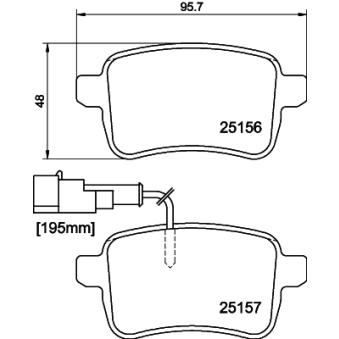 Jeu de 4 plaquettes de frein arrière MINTEX OEM 71770092