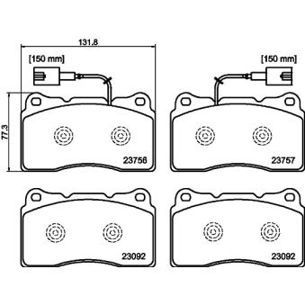 Jeu de 4 plaquettes de frein avant MINTEX OEM 77365490