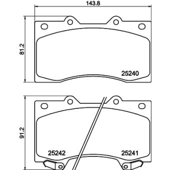 Jeu de 4 plaquettes de frein avant MINTEX OEM D10601LB2A