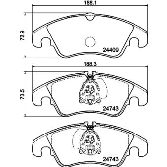 Jeu de 4 plaquettes de frein avant MINTEX OEM 1721654