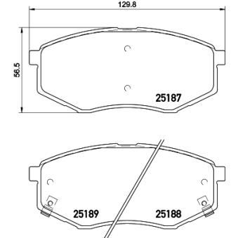 Jeu de 4 plaquettes de frein avant MINTEX OEM 58101B2A10