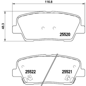 Jeu de 4 plaquettes de frein arrière MINTEX OEM 583022MA90