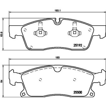 Jeu de 4 plaquettes de frein avant MINTEX OEM A0004203302