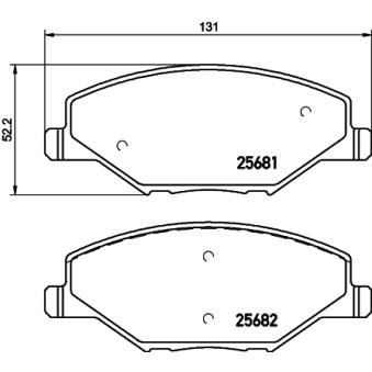 Jeu de 4 plaquettes de frein avant MINTEX OEM JZW698302CB