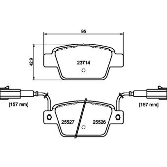 Jeu de 4 plaquettes de frein arrière MINTEX OEM 77363518