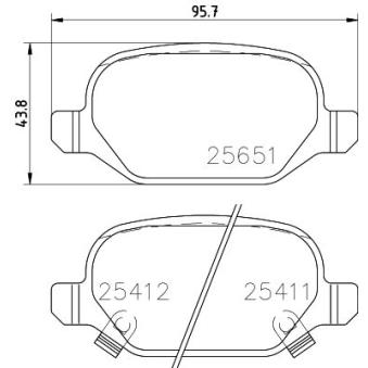 Jeu de 4 plaquettes de frein arrière MINTEX OEM 068088919AA