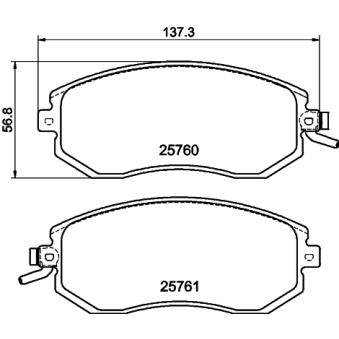 Jeu de 4 plaquettes de frein avant MINTEX OEM SU00304089