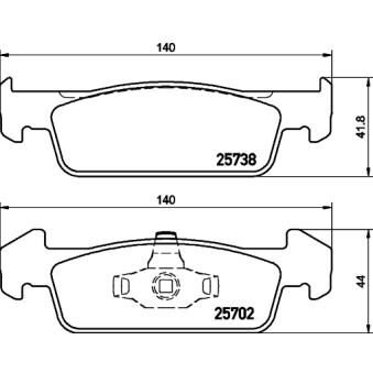 Jeu de 4 plaquettes de frein avant MINTEX OEM 410602396R