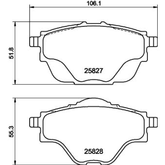 Jeu de 4 plaquettes de frein arrière MINTEX OEM 95525386