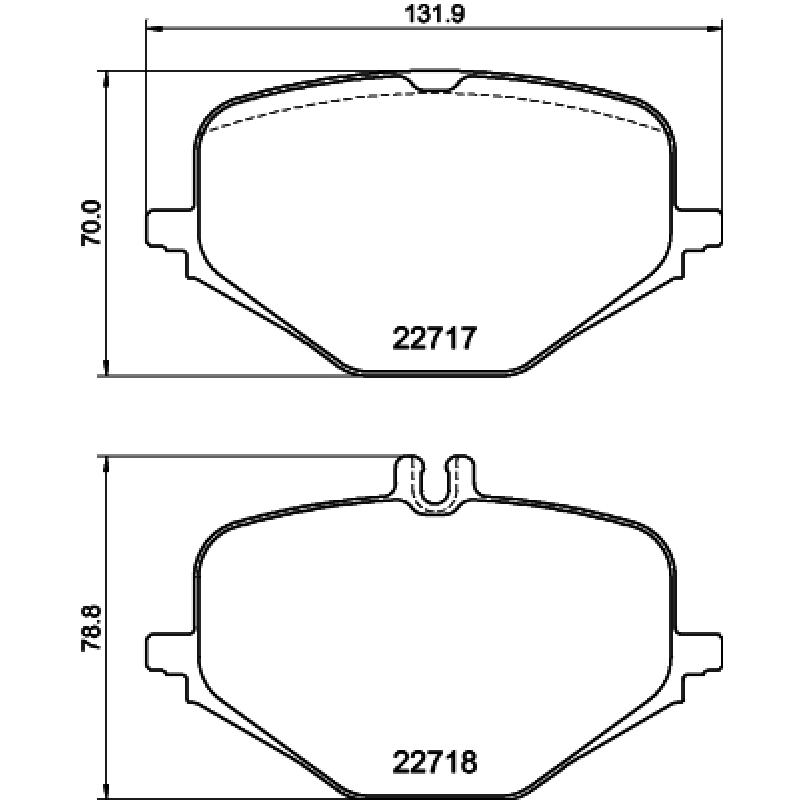 Jeu de 4 plaquettes de frein arrière MINTEX MDB3462 - Visuel 1