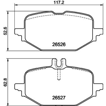 Jeu de 4 plaquettes de frein arrière MINTEX OEM A0004201304 Jeu de 4 plaquettes de frein arrière MINTEX OEM A0004201304