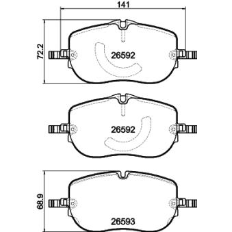 Jeu de 4 plaquettes de frein avant MINTEX OEM A0004200004