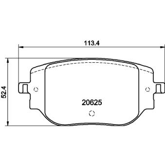 Jeu de 4 plaquettes de frein arrière MINTEX OEM 1673597480