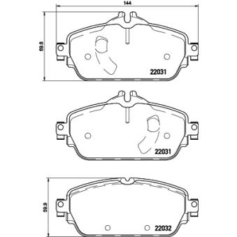 Jeu de 4 plaquettes de frein avant MINTEX OEM 0004208700