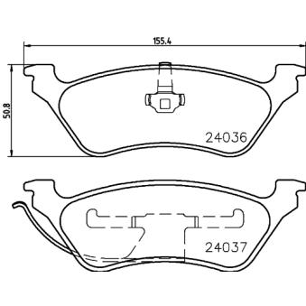 Jeu de 4 plaquettes de frein arrière MINTEX OEM 05010936AA