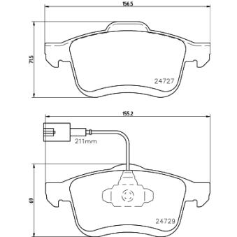 Jeu de 4 plaquettes de frein avant MINTEX OEM 77365796