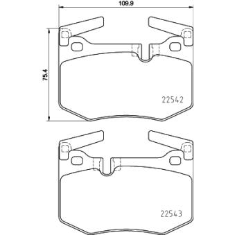 Jeu de 4 plaquettes de frein arrière MINTEX OEM 044660W080