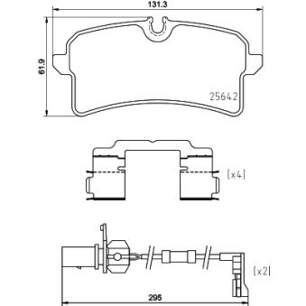 Jeu de 4 plaquettes de frein arrière MINTEX OEM 4H0698451P