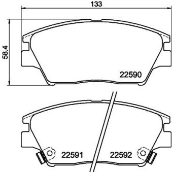 Jeu de 4 plaquettes de frein avant MINTEX OEM 48130370B0