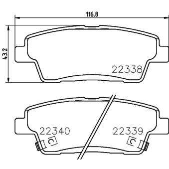Jeu de 4 plaquettes de frein arrière MINTEX OEM 583023MA30