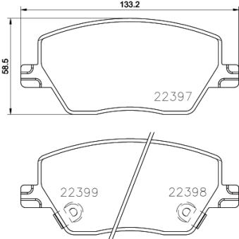 Jeu de 4 plaquettes de frein avant MINTEX OEM 77367910