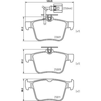 Jeu de 4 plaquettes de frein arrière MINTEX OEM 8V0698451C