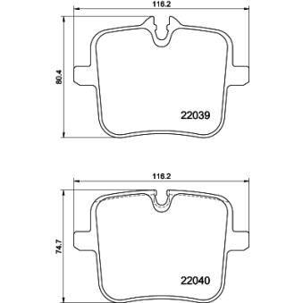 Jeu de 4 plaquettes de frein arrière MINTEX OEM 34217991043 Jeu de 4 plaquettes de frein arrière MINTEX OEM 34217991043