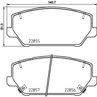Jeu de 4 plaquettes de frein avant MINTEX OEM 58101G8A30