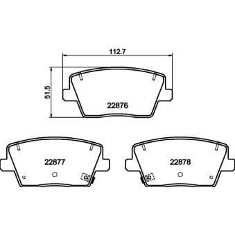 Jeu de 4 plaquettes de frein arrière MINTEX OEM 58302S0A30