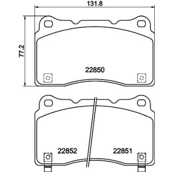 Jeu de 4 plaquettes de frein avant MINTEX OEM 45022TGHA01